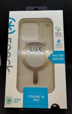 Speck Presidio Lux MagSafe Case For iPhone 16 Pro ( Clear/ Glitter )