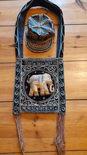 Original Handarbeit aus Nordthailand Tasche und Cappy mit Stickereien