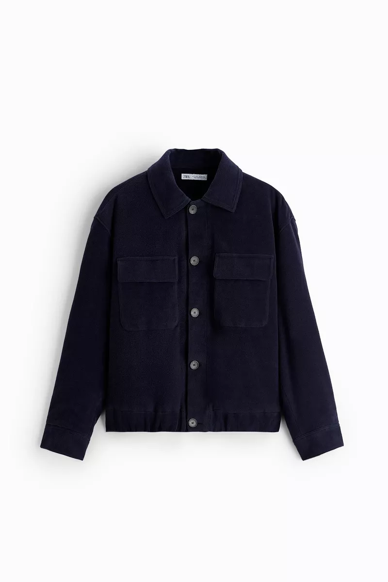 New Zara Boxy Fit Overshirt Shirt Jacket S Blue 5512/110 shacket coat jeans  pant | eBay