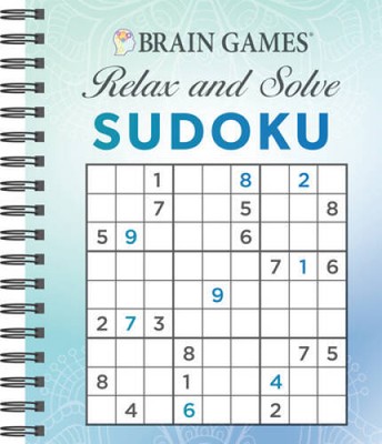 Brain Games - Relax and Solve: Sudoku (Blue) - Spiral-bound - GOOD