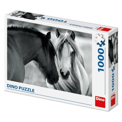 DINO PUZZLE CHEVAUX EN NOIR ET BLANC 1000 PIECES 532618