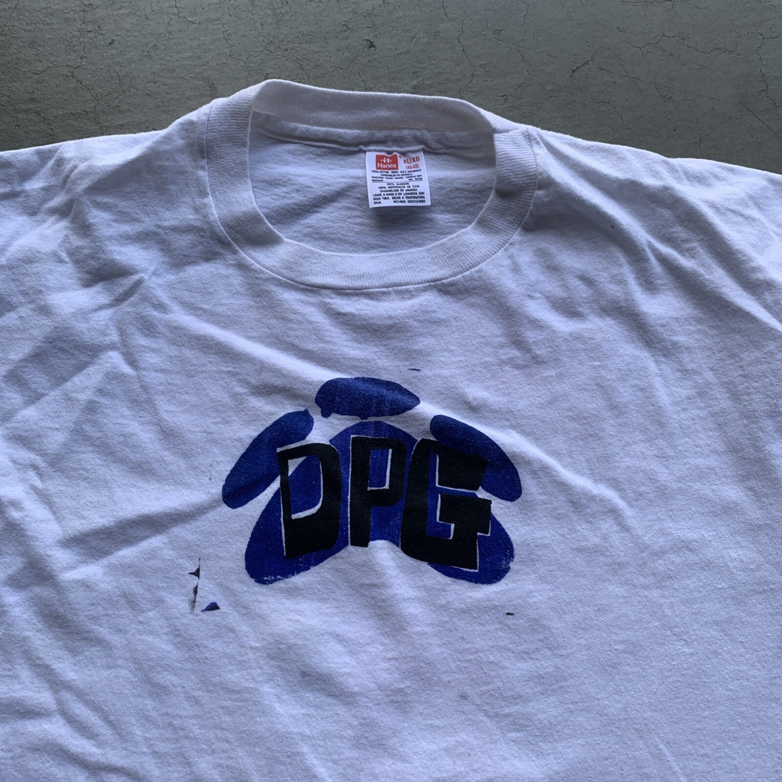 FILA Camicia rap vintage anni 80 90 fatta in casa bootleg snoop cane braccio della morte punto singolo XL