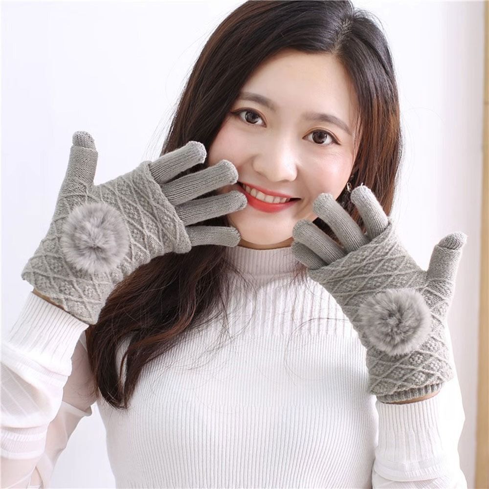 Thickened Full Finger Mittens Split Finger Riding Gloves Women eBay