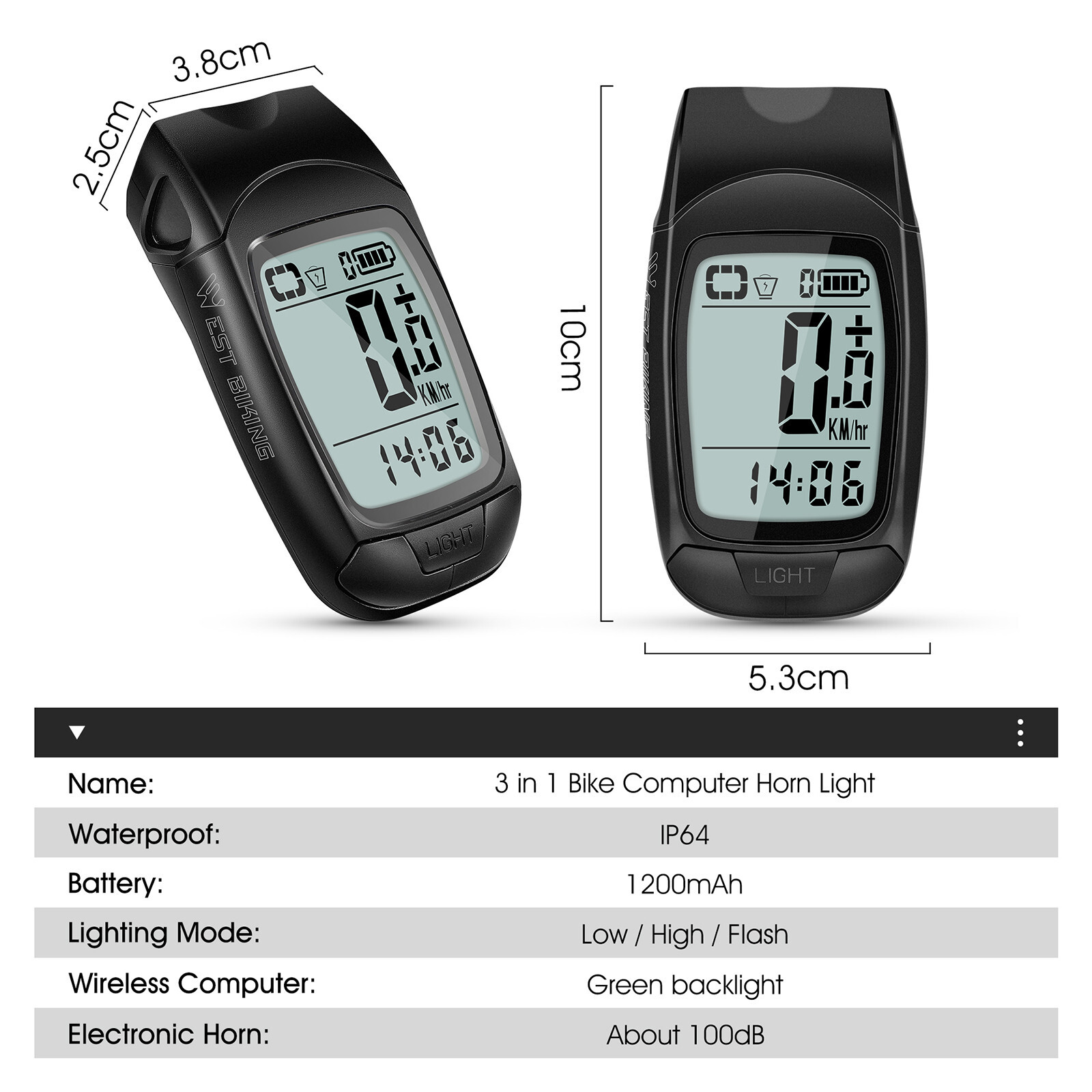 WEST BIKING Wireless Bike Bicycle Computer MTB Waterproof Odometer Speedometer