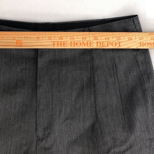 Jos. A. Bank Mens Dress Pants Gray Herringbone Pockets 100% Wool Pleated 34x29 - Picture 4 of 8