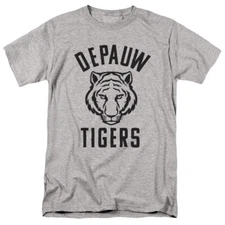 Depauw University Adult T-Shirt One Color Logo, Athletic Heather, S-5XL
