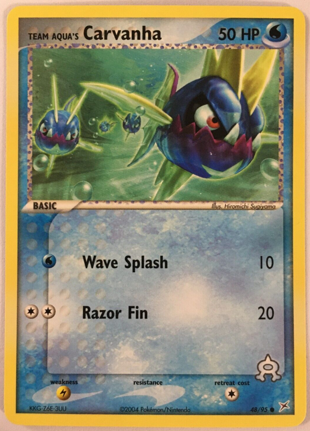 POKEMON TEAM AQUA'S CARVANHA 48/95 EX TEAM MAGMA VS TEAM AQUA COMMON NEAR MINT