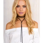 5MM Black Faux Suede Leather Cord String Choker Wrap Long -Tie It How You Want