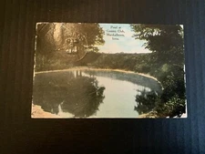 1910 Pond at Country Club Marshalltown Iowa Postcard