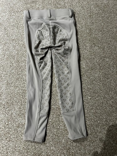 BNWOT Shires Aubrion Albany Full grip Young riders tights Beige Age 5-6 years - Picture 4 of 5