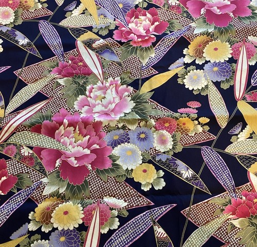 Vintage Kona Bay Fabric Bright Pink & Colorful Flowers 45” Wide x BTY - Picture 1 of 3