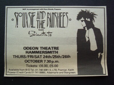 1985 - SIOUXSIE & THE BANSHEES / SCIENTISTS Hammersmith
