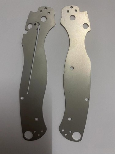 1 Pair Silver Stainless Steel Knife Liners Spacer For Spyderco C81 PM 2 - Afbeelding 1 van 8