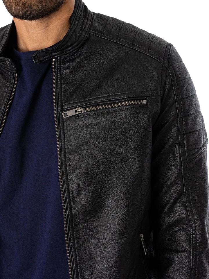 Jack & Jones Men's Rocky Jacket, Black - Image 4 of 4