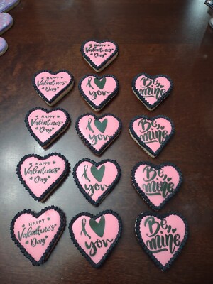 13 Valentine's Day Sugar Cookies.  ''Pink Is The New Black'' Set