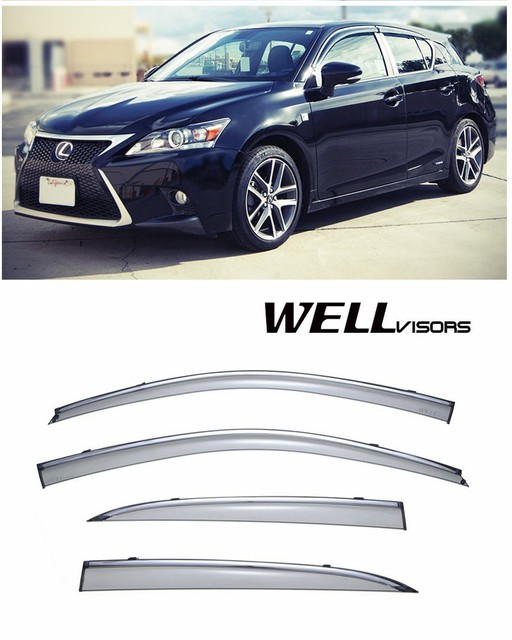 WellVisors W/ Chrome Trim Clip On Side Window Visors For 1117 Lexus