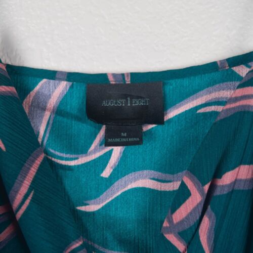 August 1 Eight Womens S/M Green Pink Purple Square Drape Neck Strappy Slip Dress - Picture 4 of 7