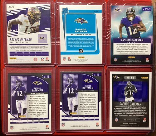 RASHOD BATEMAN Rookie (RC) 6 CARD LOT !! Prestige, Donruss, Absolute etc !! - Picture 2 of 2