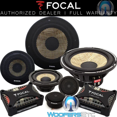 FOCAL PS-165F3 6.5" FLAX 80W RMS 3WAY COMPONENT SPEAKERS TWEETERS CROSSOVERS NEW