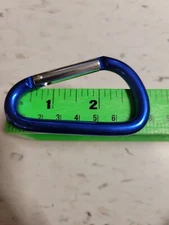 Pack of 4 pcs 3" Aluminum Carabiner, Spring Clip ,D Shape Blue