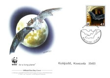 Barbastelle Bat WWF Stamp World Wildlife Fund Official First Day Cover Latvia