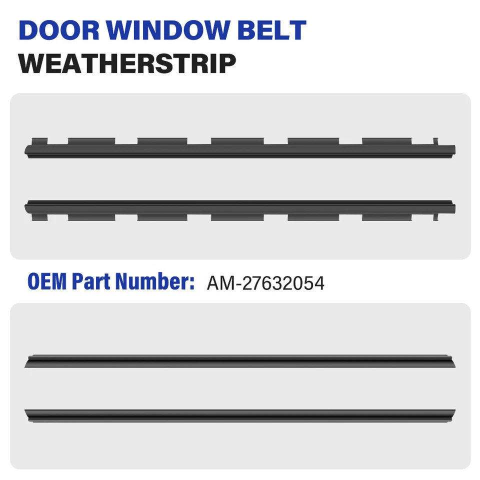 Juego de kit de 4 piezas de sello de fieltro de barrido de ventana interior y exterior para camioneta Chevy Foto 3 de 4