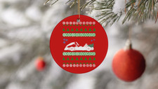 Shifter Cart Ugly Christmas Sweater Circle Ornament