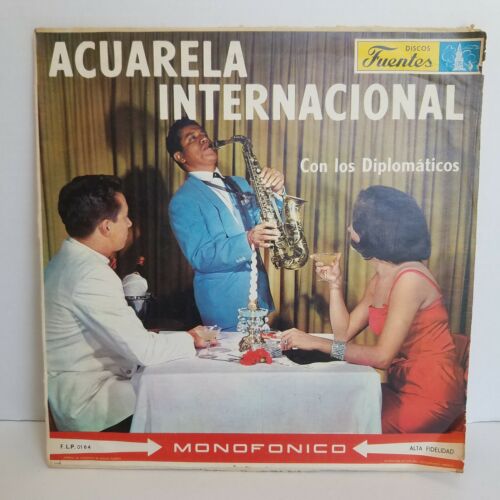 Los Diplomaticos Acuarela Internacional Bolero Beguine FUENTES 1968 LP Vinyl  - Picture 1 of 6