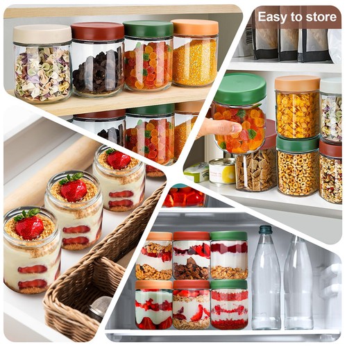 Overnight Oats Gläser & Deckel 500ml Einmachgläser Meal Prep Gläser Glasbehälter - Bild 11 von 12