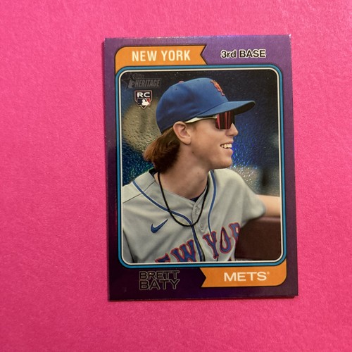 2023 Topps Heritage Chrom lila Refraktoren #265 Brett Baty NY Mets