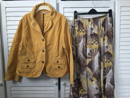 Damart Ladies Cord Jacket, Mustard 