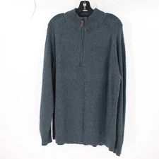 Smartwool sweater mens XL green Ripple Ridge 1/2 Zip nylon merino wool stretch