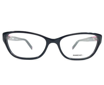 Marchon NYC Eyeglasses Frames MONROE 001 Black Pink Cat Eye Full Rim 51-16-135