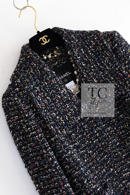 ジャケット・アウター block pattern tweed jacket $4.8K CHANEL 15A Black Multicolor Cotton Zipper Fantasy