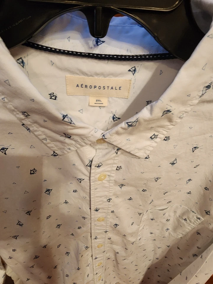 Camisa de vestir para hombre AEROpostale 2xl manga larga con veleros, ¡apenas usada! Foto 3 de 3
