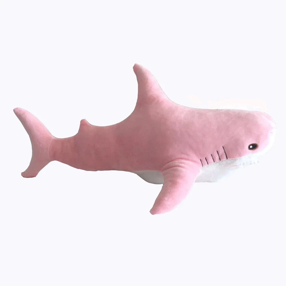 100cm Pink Cute Shark Plush Toy Soft Stuffed Animal Reading Pillow