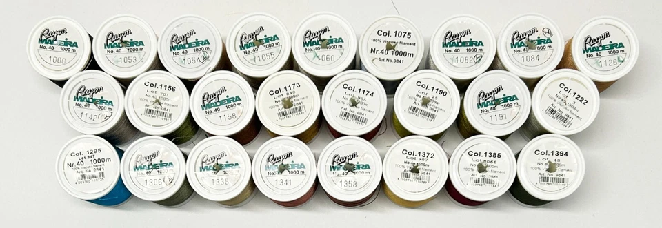 Lot of 25 Spools Madeira Rayon Thread 1000m Art. 9841 Mixed Colors New/Used - Image 4 of 4