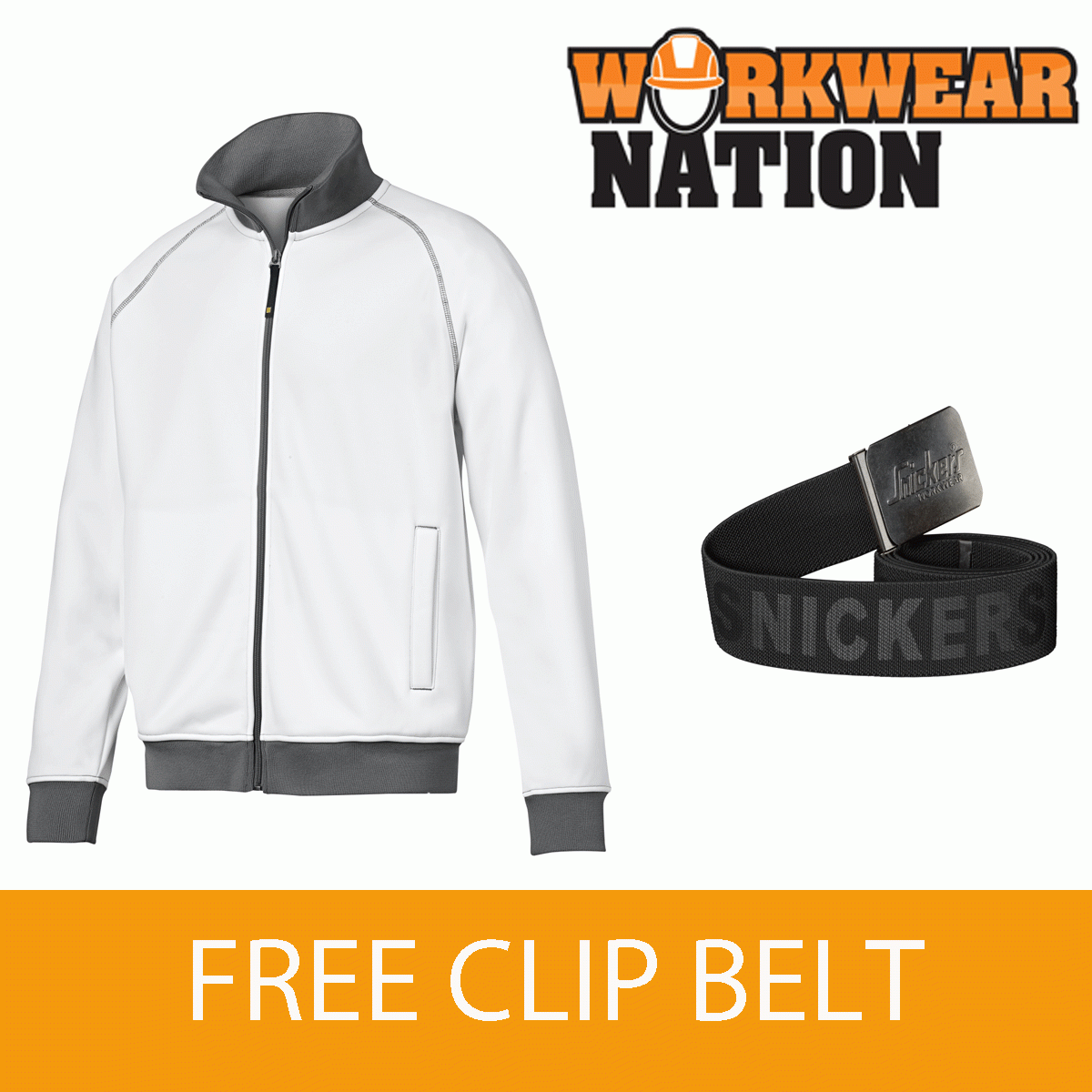 Snickers 2821 Reißverschluss Works schweißhemd Jacke, Gratis Klemme Gürtel Weiß Snickers 2821 Reißverschluss Works schweißhemd Jacke, Gratis Klemme Gürtel Weiß