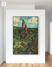 Nostalgic Castle  Canvas wall art Piece home decor Portrait gallery