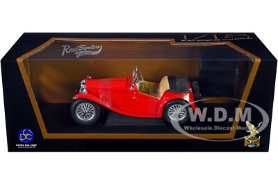 1947 MG TC MIDGET RED 1/18 DIECAST MODEL CAR BY ROAD SIGNATURE