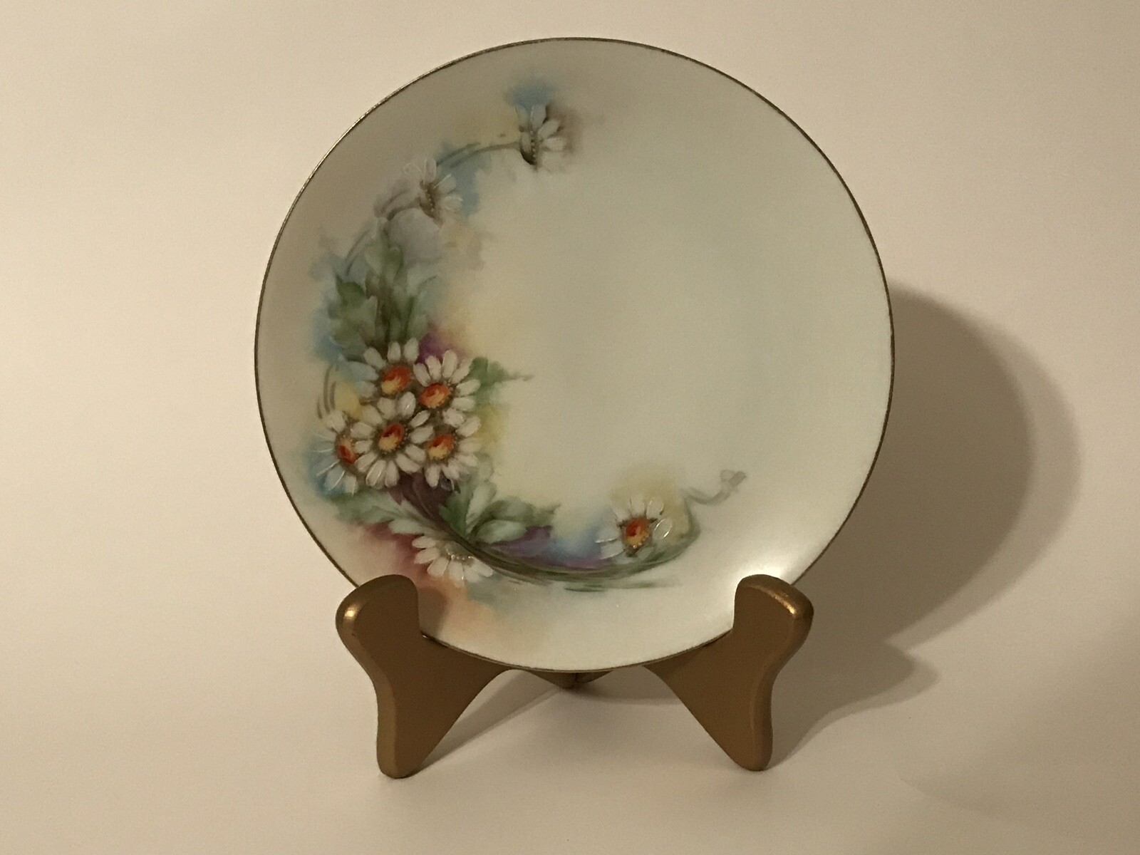 Vintage Plate Thomas Bavaria Beautifully Hand Painted Floral Daisy