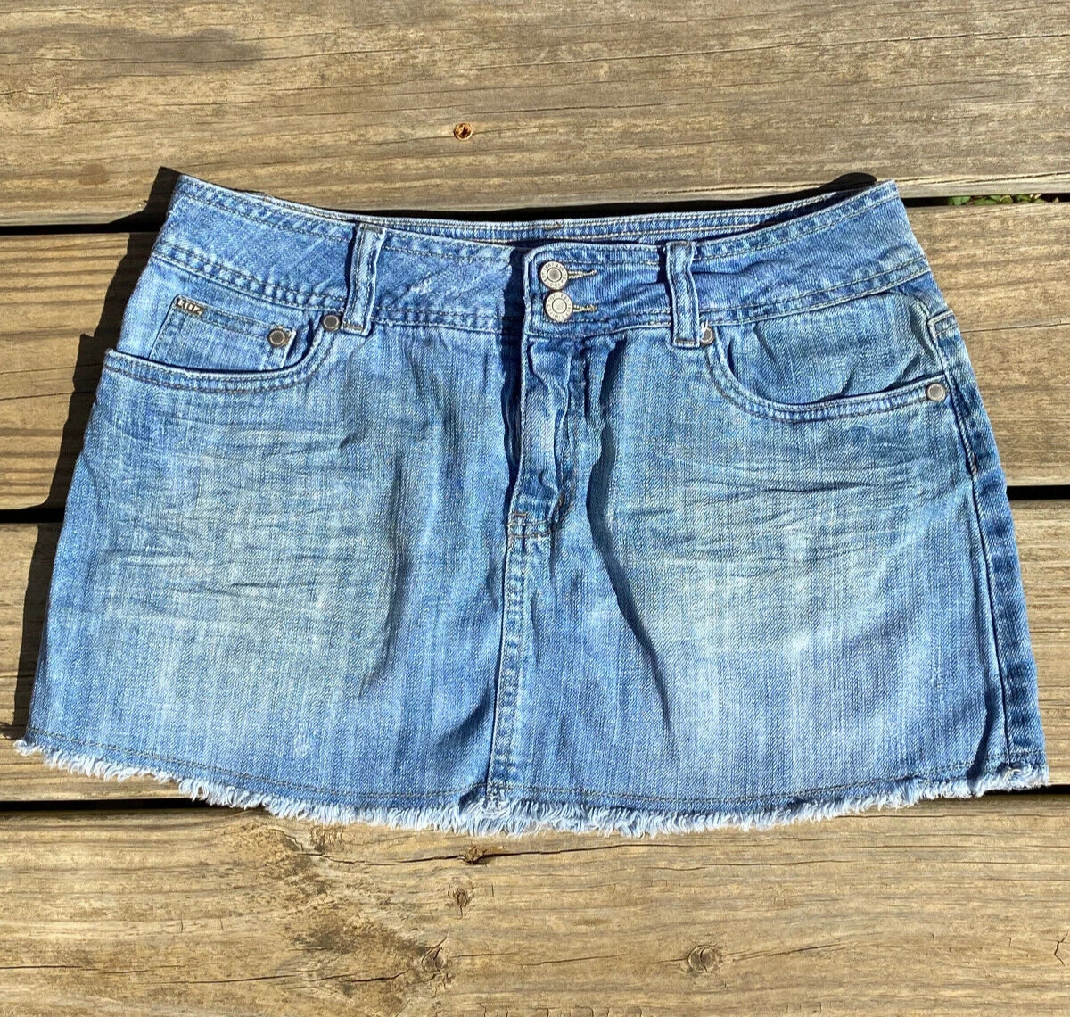 2t blue top jean skirt