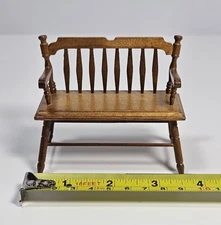 Dollhouse Bench Walnut Finish 1:12 Scale Miniature Furniture NO DOLL