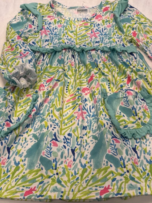 New Boutique Girl’s Size 4 X-Small XS Beautiful Floral Ruffled Dress Outfit