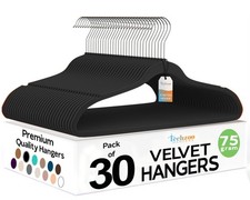 Premium Velvet Hangers 30 Pack Ultra Thin Non Slip Felt Space Saving Suit Han...