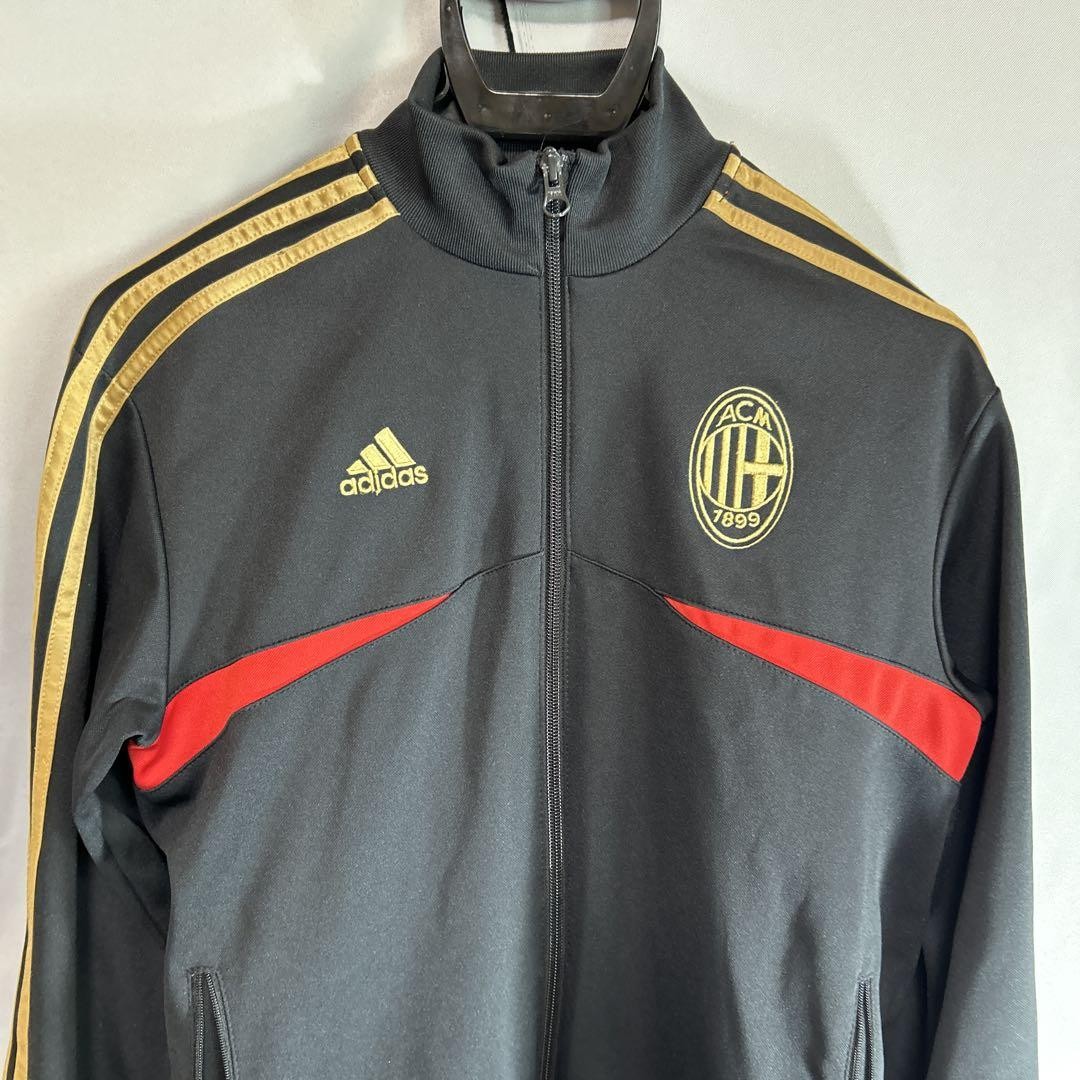 Adidas AC Milan Track Jacket Men's M Black Embroidered Logo