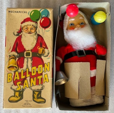 Alps Wind-Up Balloon Santa w. Box - Near Mint! - Older Version