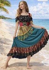 Gypsy Fortune Teller Costume Celestial Mystical Designs Halloween XL Runs Small