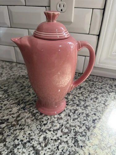 P86 Fiesta Ware ROSE Pink Covered Coffee Server Pot with Lid Fiestaware