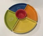 Fiestaware Relish Trays 5 Pc Set Fiesta Bright Colors Omni Inserts w/ Bowl